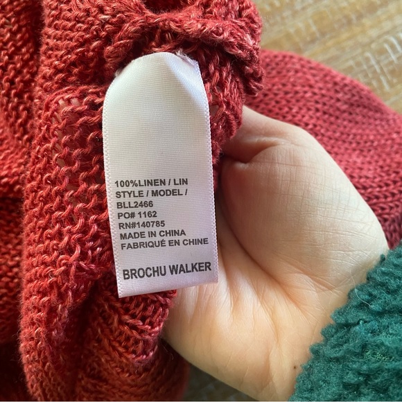 BROCHU WALKER Rhain Wrap Top in Ruby Linen $248 - Picture 5 of 7